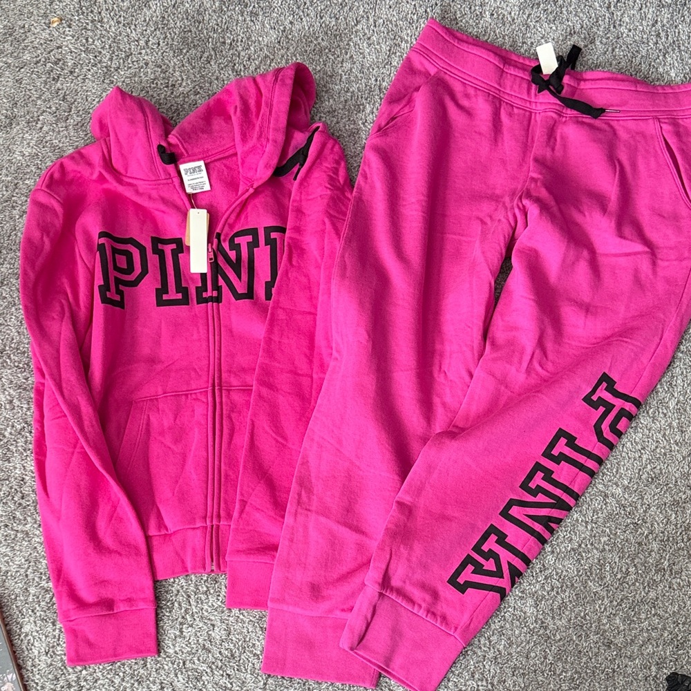 PINK Victoria's Secret Pink Track Pants & Hoodie Set